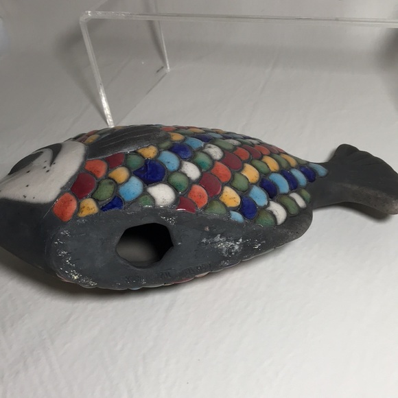 Xochiquetzal Stoneware Ceramic Mexico Fish Figure - Picture 5 of 13